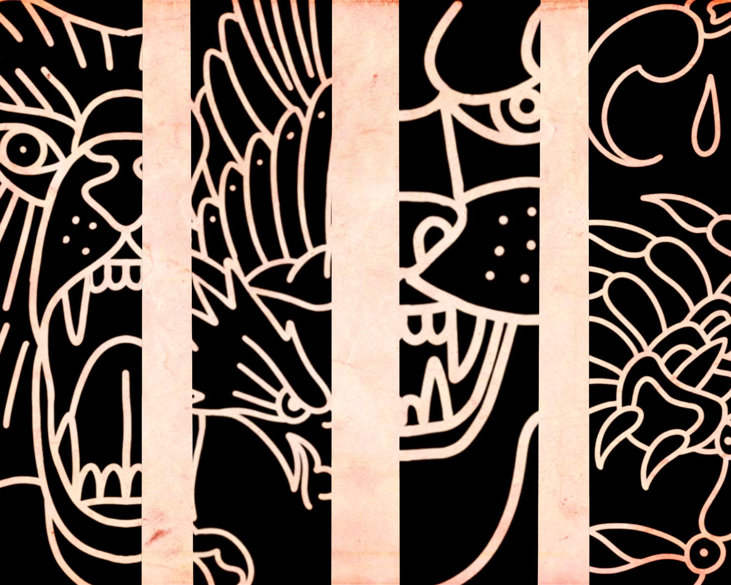 12 TRADITIONAL ANIMAL TATTOO STAMPS for Procreate